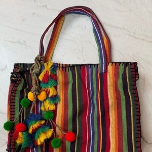 STEVEN Multi Stripe Beach/Shopping Bag